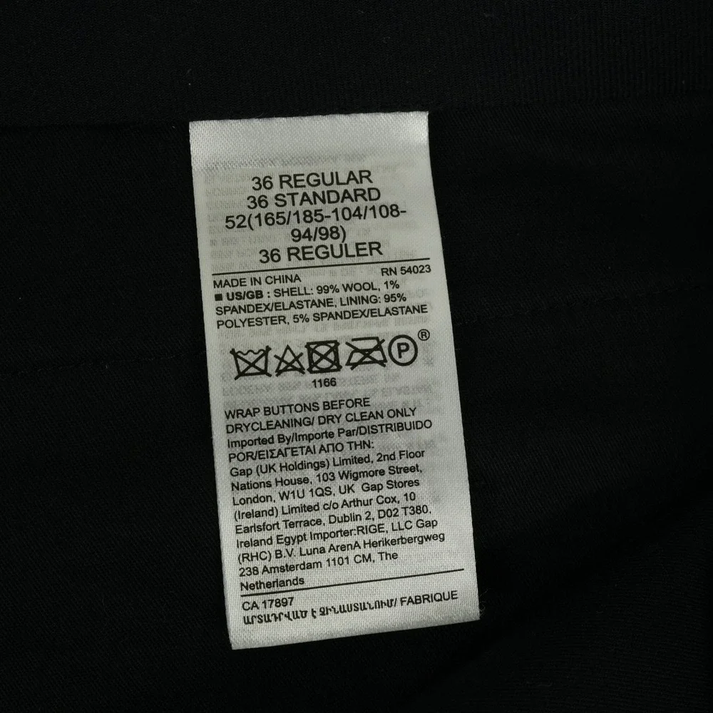 Banana Republic Signature Italian Hopsack Pant Mens 36R (38x31) Navy Reda Flexo